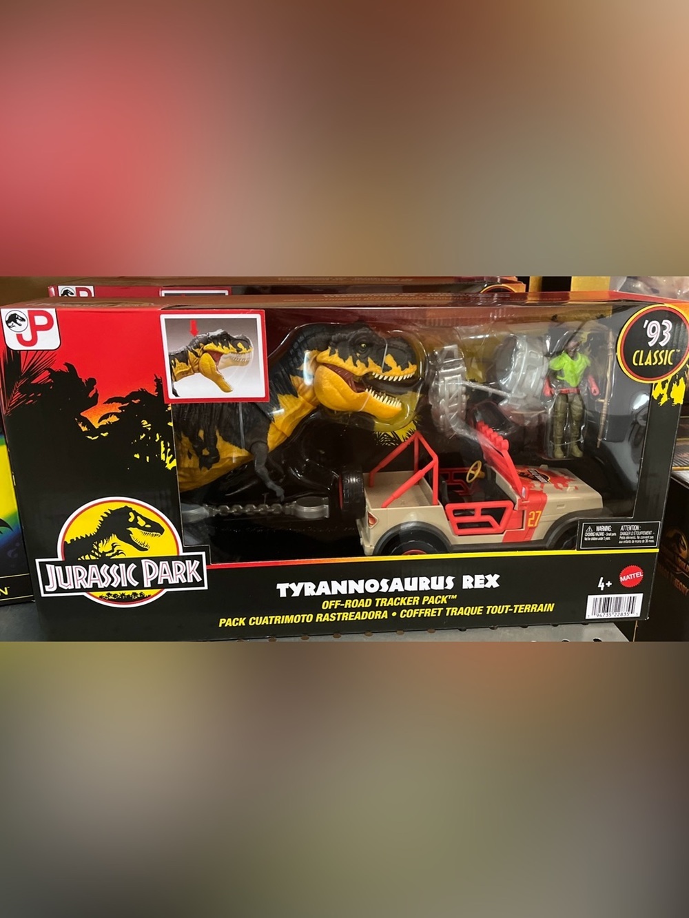 NWT Jurassic Park T Rex Off Road Tracker Pack Mattel 1993 Classic Dino Toy